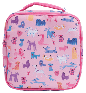 Back view of small Spencil Doodle Dogs lunch bag including chill pack
