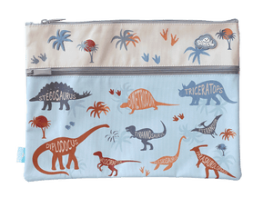 Front view of A4 Twin Zip Spencil Kidosaurus Pencil Case
