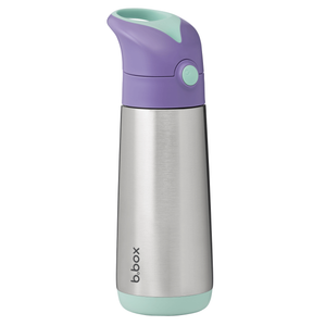 Side view of large b.box lilac pop water bottle 500ml