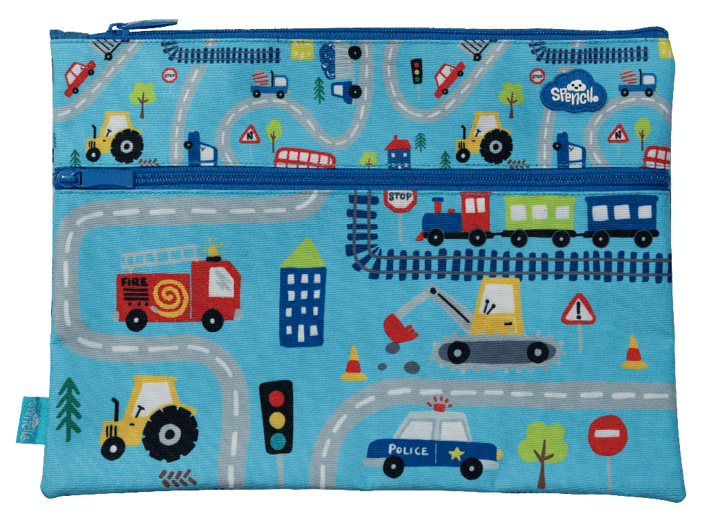 Spencil Tiny Town A4 Twin Zip Pencil Case