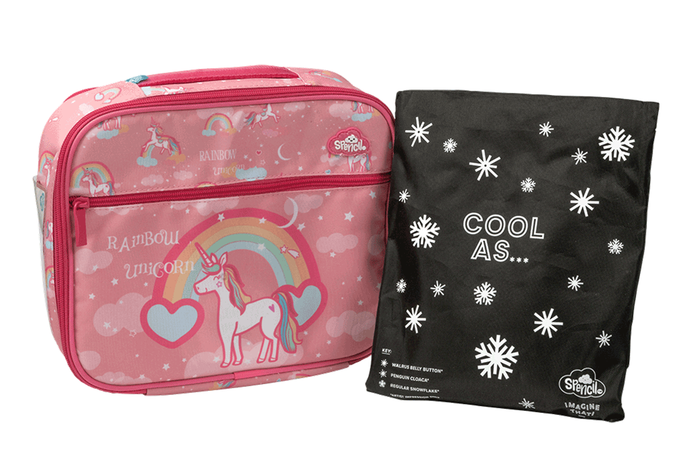 Spencil Rainbow Unicorn Large Lunch Bag including Chill Pack