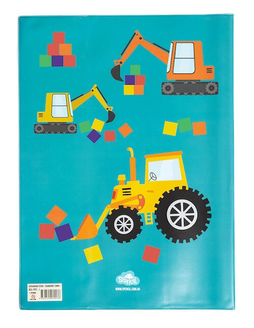 Back view of Scrapbook Spencil Transport Town Book Cover