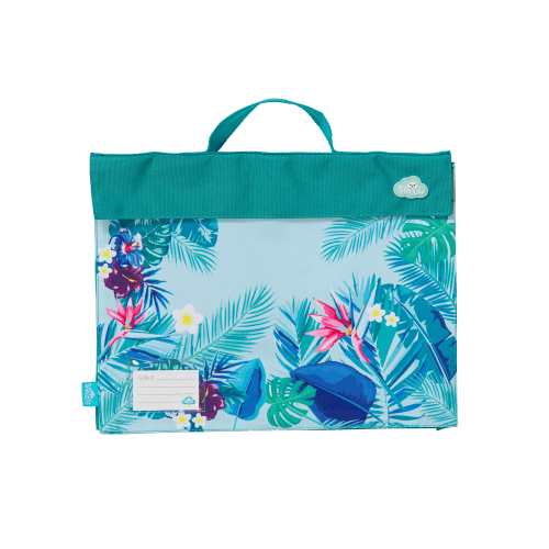 Front view of Spencil Beach Blooms Library Bag