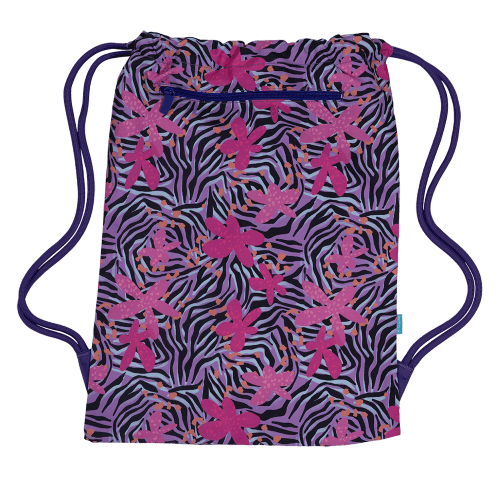 Back view of large Spencil Born To Be Wild drawstring bag
