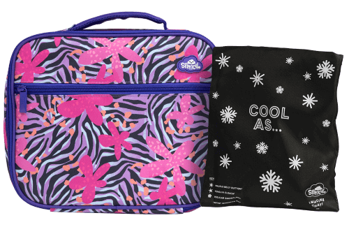 Front view of large Spencil Born to be Wild lunch bag including chill pack