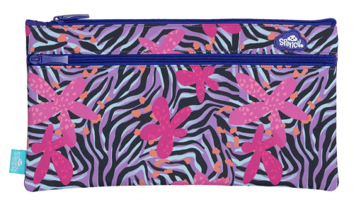 Front view of Twin Zip Spencil Born To Be Wild Pencil Case