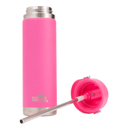 Large Spencil Fuschia insulated water bottle lid removed