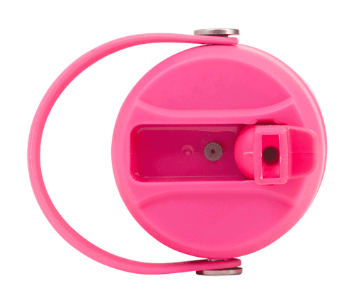 Large Spencil Fuschia insulated water bottle open spout top view