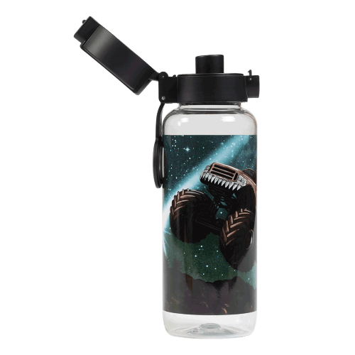 Open lid view of large Spencil Meteor Trucks Water Bottle