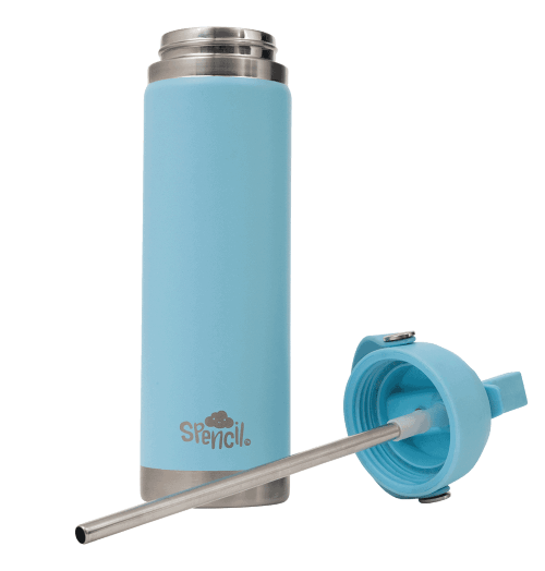 Large Spencil Sky insulated water bottle lid removed