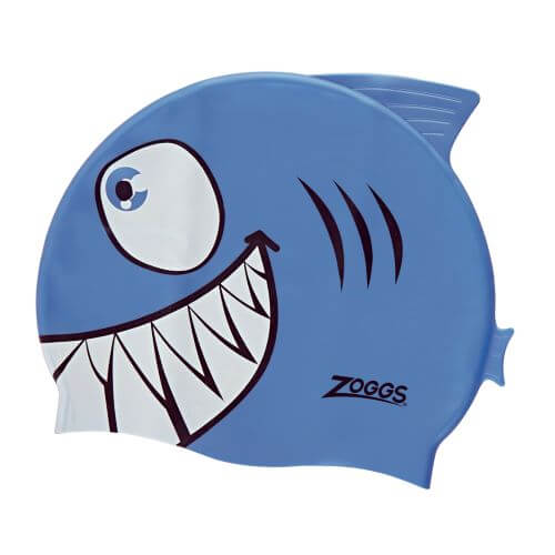 Zoggs Junior Silicone Blue Jaws Character Swimming Cap