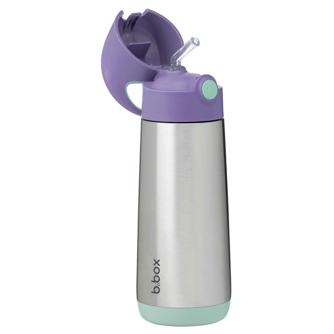 Front view of large b.box lilac pop water bottle 500ml