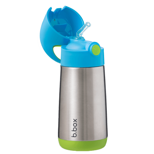 Open view of small b.box ocean breeze insulated water bottle 350ml