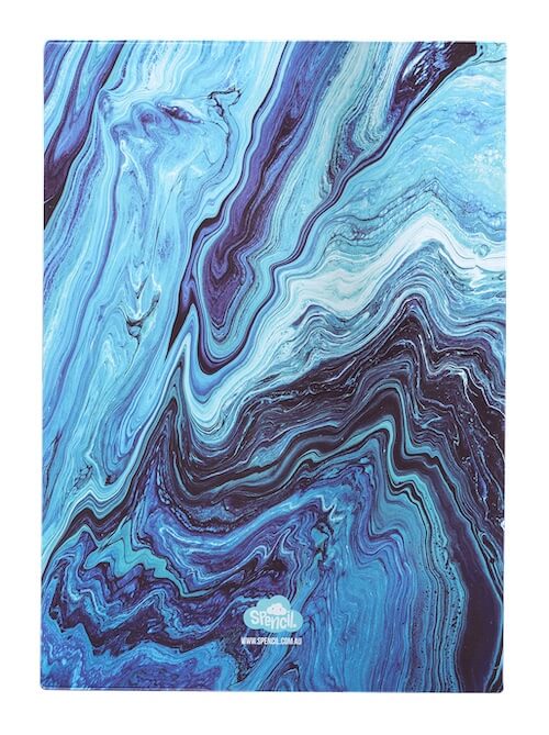 Front view of Scrapbook Spencil Ocean Marble Book Cover