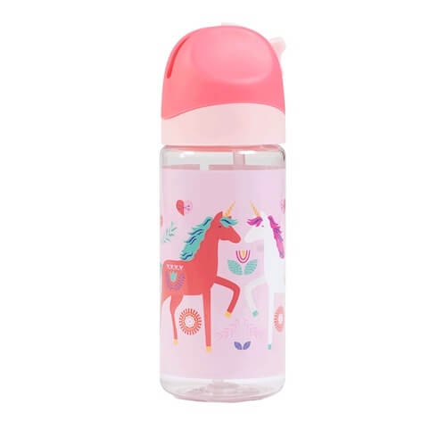 Front view of small spencil unicornia water bottle 420ml